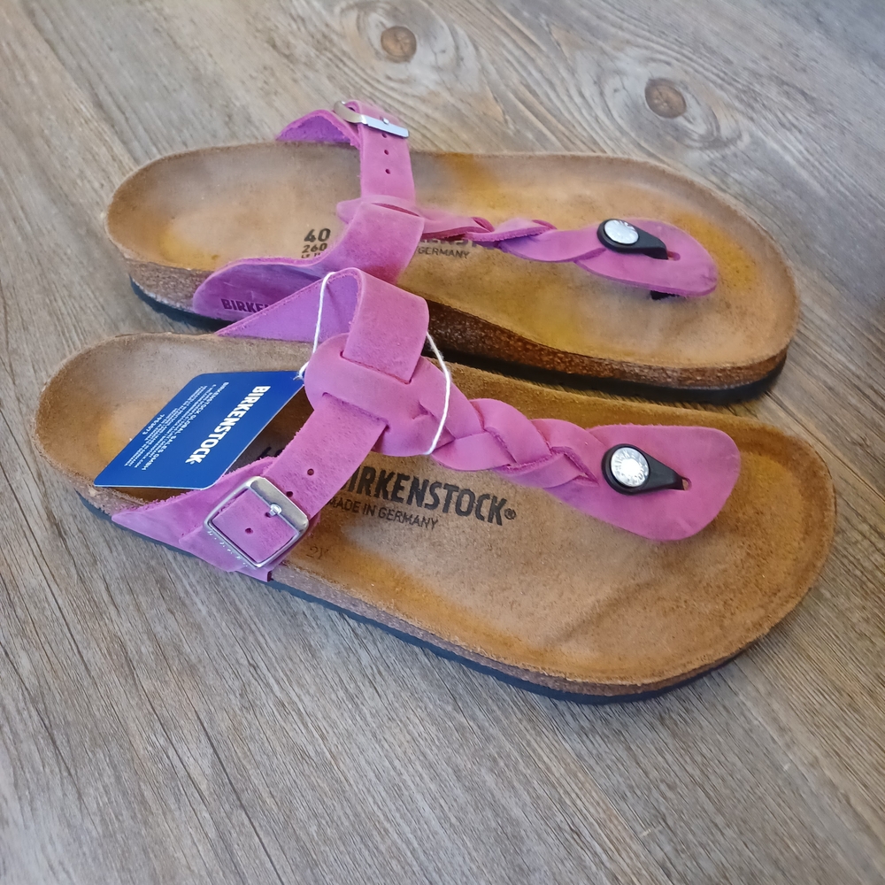 NWT Birkenstock Festival Fuchsia Gizeh Braided Sandals Size 9